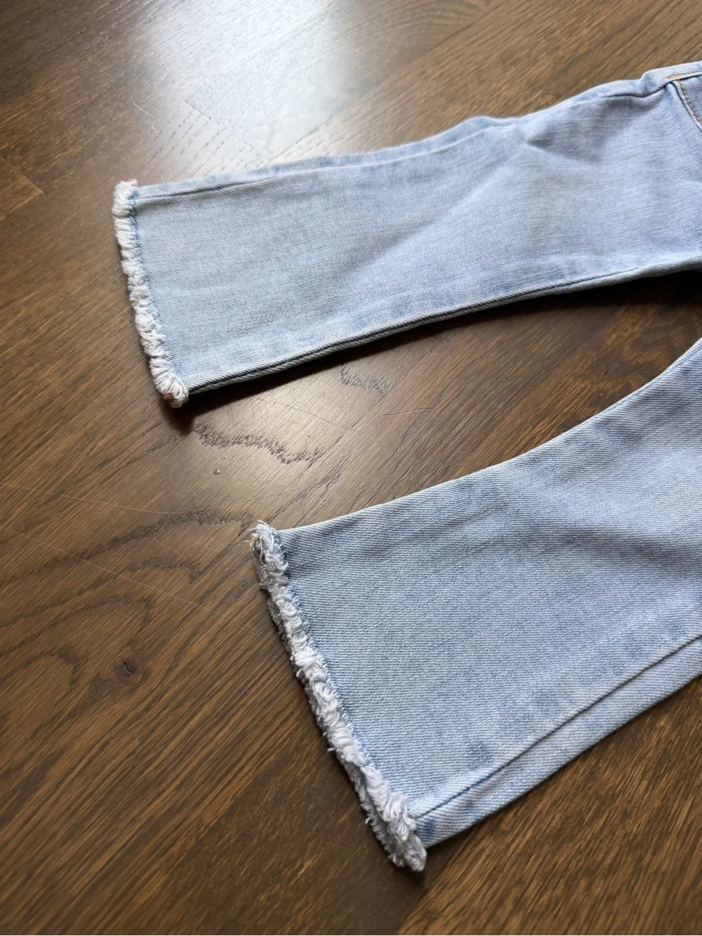 Zara Light Blue Frayed Hem Kids Jeans